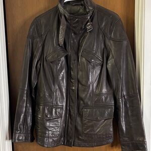 Eddie Bauer Dark Brown Leather Hunting inspired Jacket for Women’s Size 10